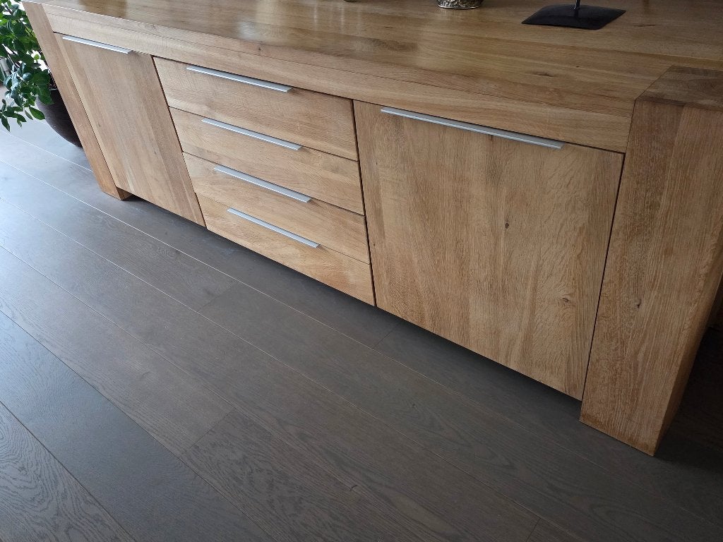 Dressoir licht eiken, Ophalen, Eikenhout, Zo goed als nieuw, 200 cm of meer
