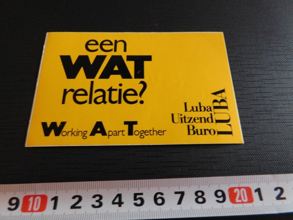 sticker LUBA Uitzend Buro een WAT relatie *, Ophalen, Zo goed als nieuw