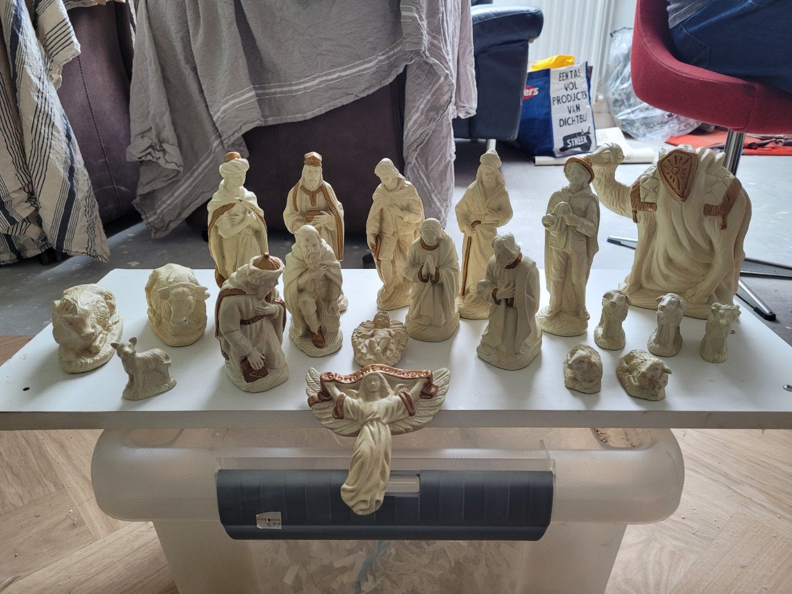Complete Kerststal Set - 20 Beeldjes, Ophalen of Verzenden