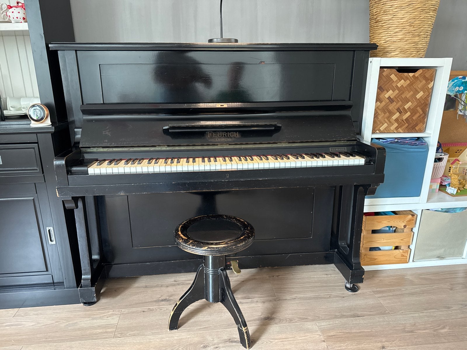 Feurich Leipzig Piano - Zwart, Gebruikt, Ophalen, Gebruikt, Zwart, Piano