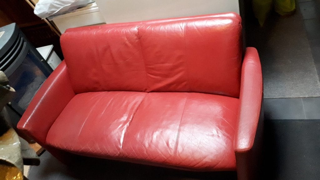 bank en clubs, Ophalen, Leder, Gebruikt, 150 tot 200 cm
