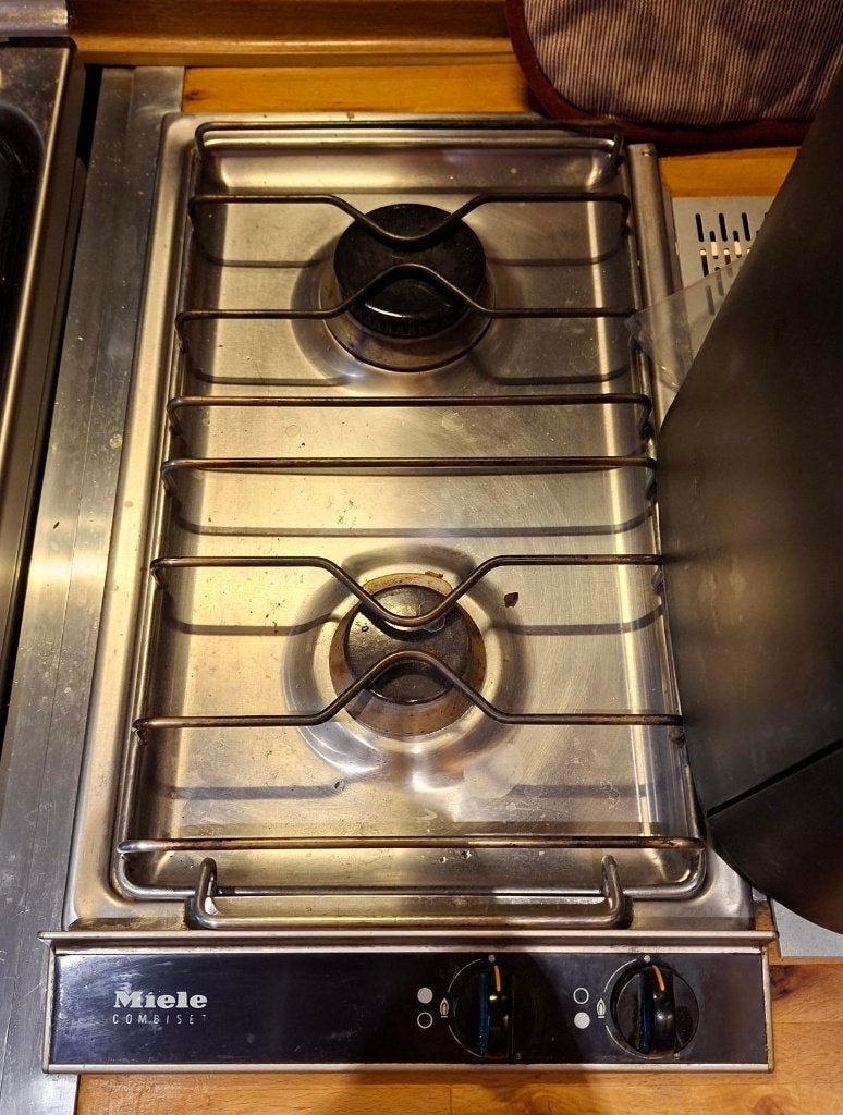 Miele KM 83-2 CombiSet – 2-pits inbouw gaskookplaat – RVS, Ophalen, Gebruikt, 3 kookzones of minder, Inbouw