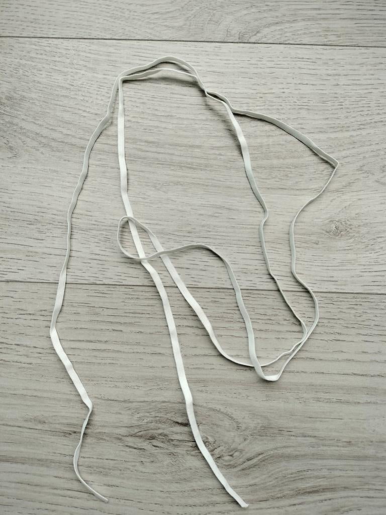 Wit elastiek – 160 cm lang, 5mm breed – nieuw, Verzenden, Zo goed als nieuw, Lint, Band of Elastiek