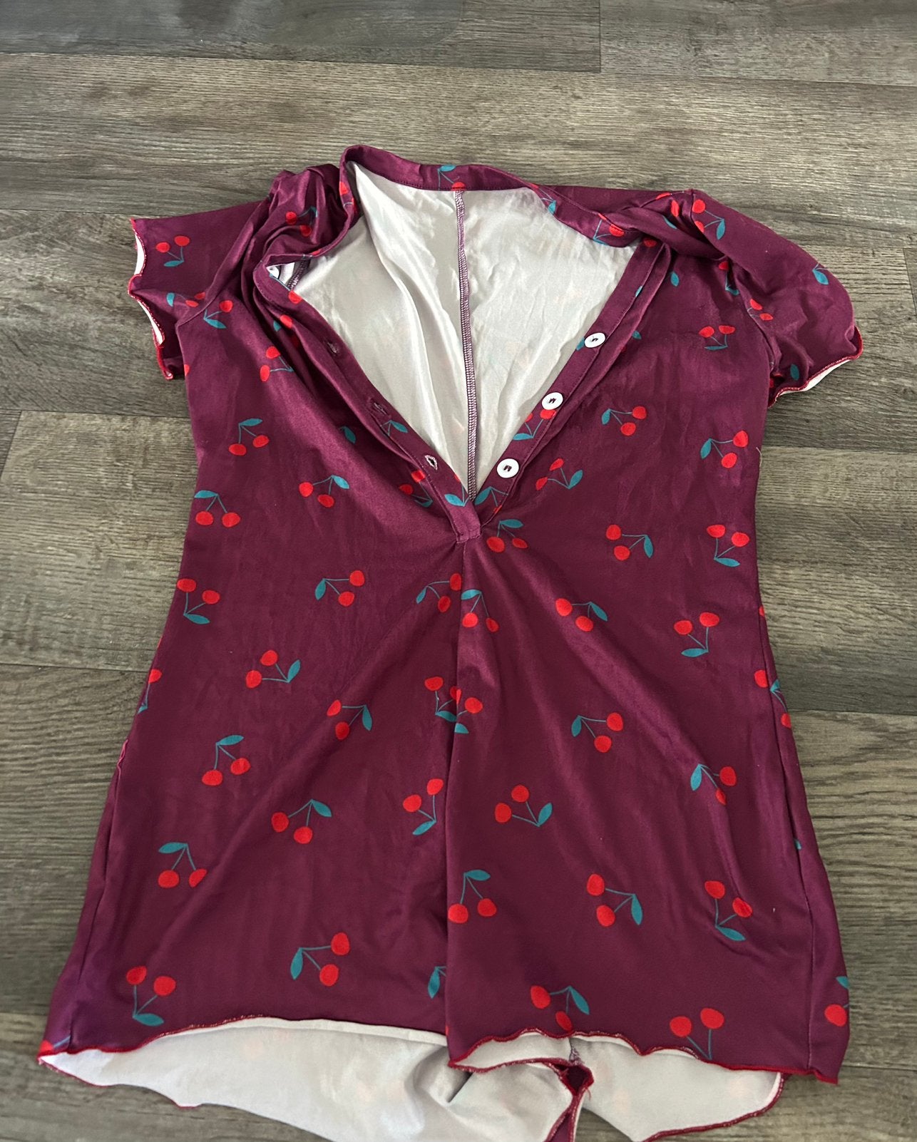 Kersen pyjama paars, maat M, Ophalen of Verzenden, Nieuw, Maat 38/40 (M)