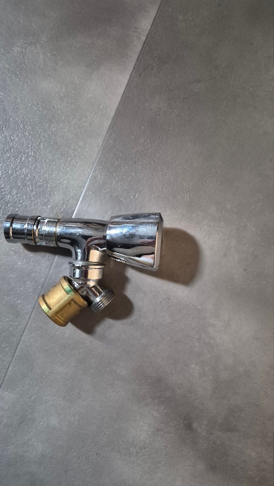 Kraan met dubbele aansluiting en koppelstuk, Doe-het-zelf en Verbouw, Sanitair, Ophalen, Nieuw, Koper, Kraan