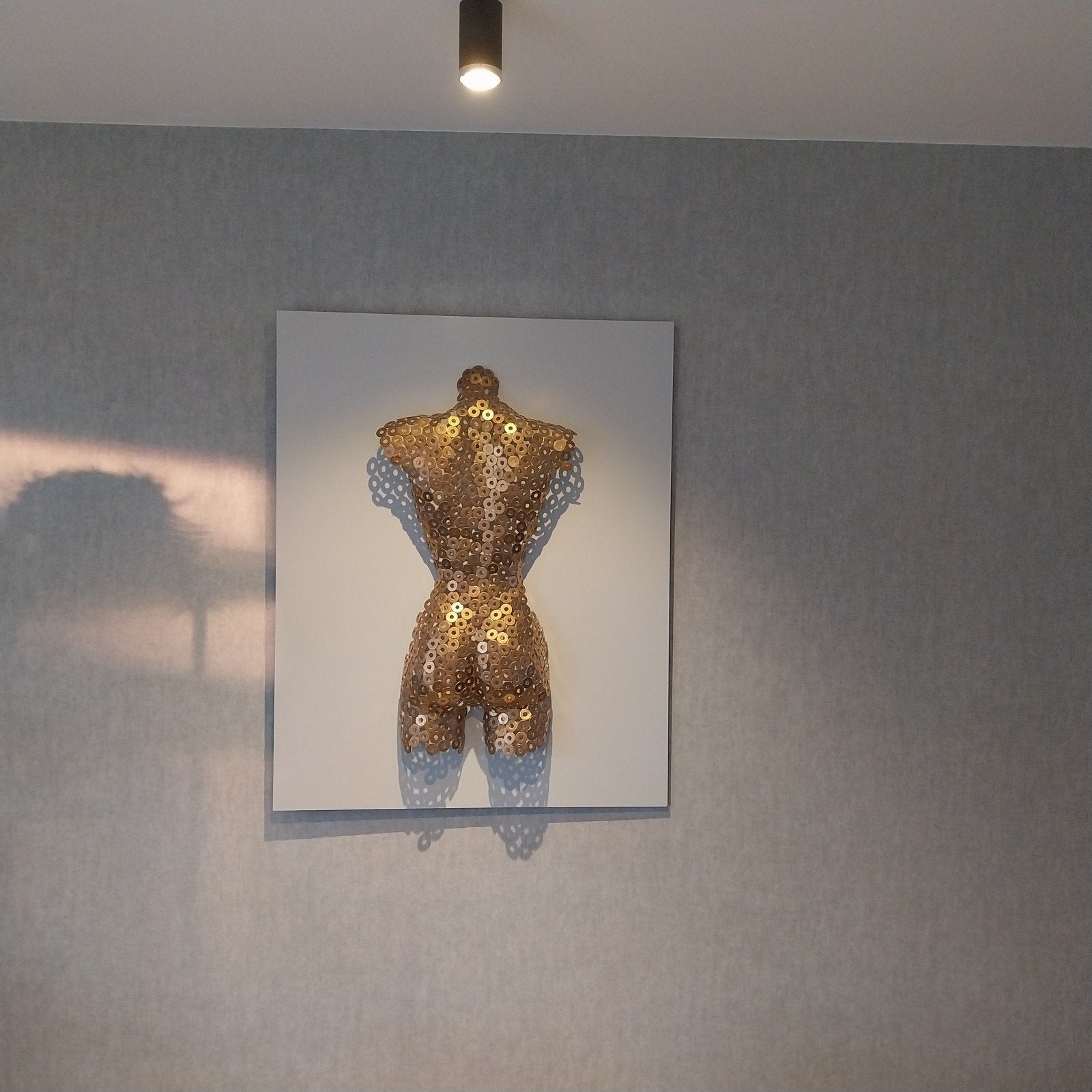 Torso vrouw, Ophalen, Wanddecoratie, Metaal, Handgemaakt