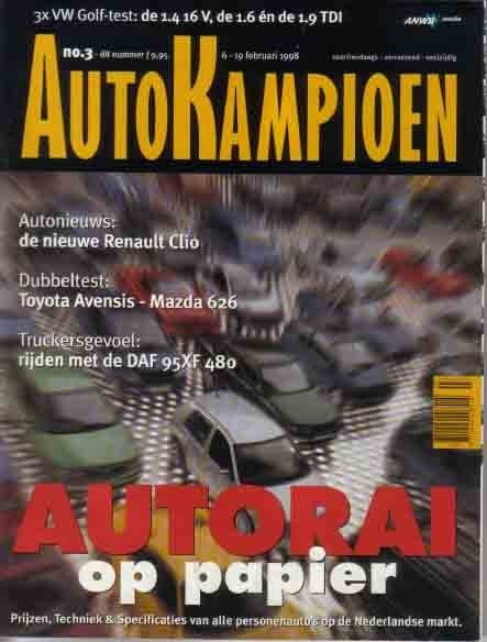 Autokampioen 3 1998 : VW Golf - Daf 95XF - Citroen ZX / BX, Ophalen of Verzenden, Gelezen, Algemeen