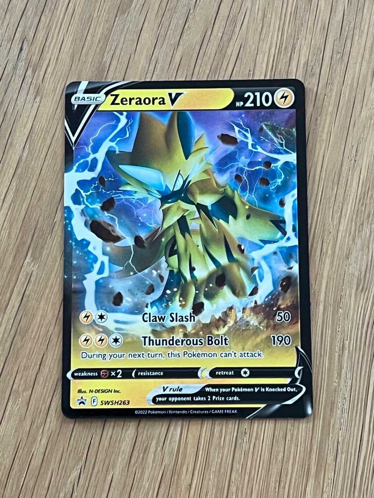 Pokémon Kaart Zeraora V SWSH263 - Zo goed als nieuw, Ophalen, Zo goed als nieuw, Losse kaart