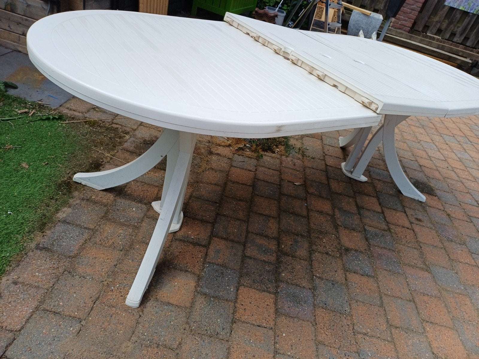 Tuintafel Grosfillex uitschuifbaar, Ophalen, Gebruikt, Ovaal, Kunststof