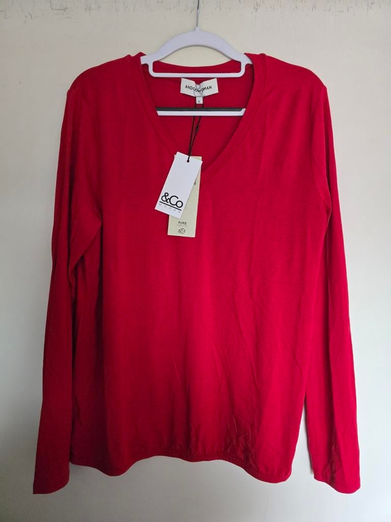 Nieuw &co woman andcowoman and cowoman L ballontop rood, Kleding | Dames, Ophalen of Verzenden, Nieuw, Maat 38/40 (M), Rood