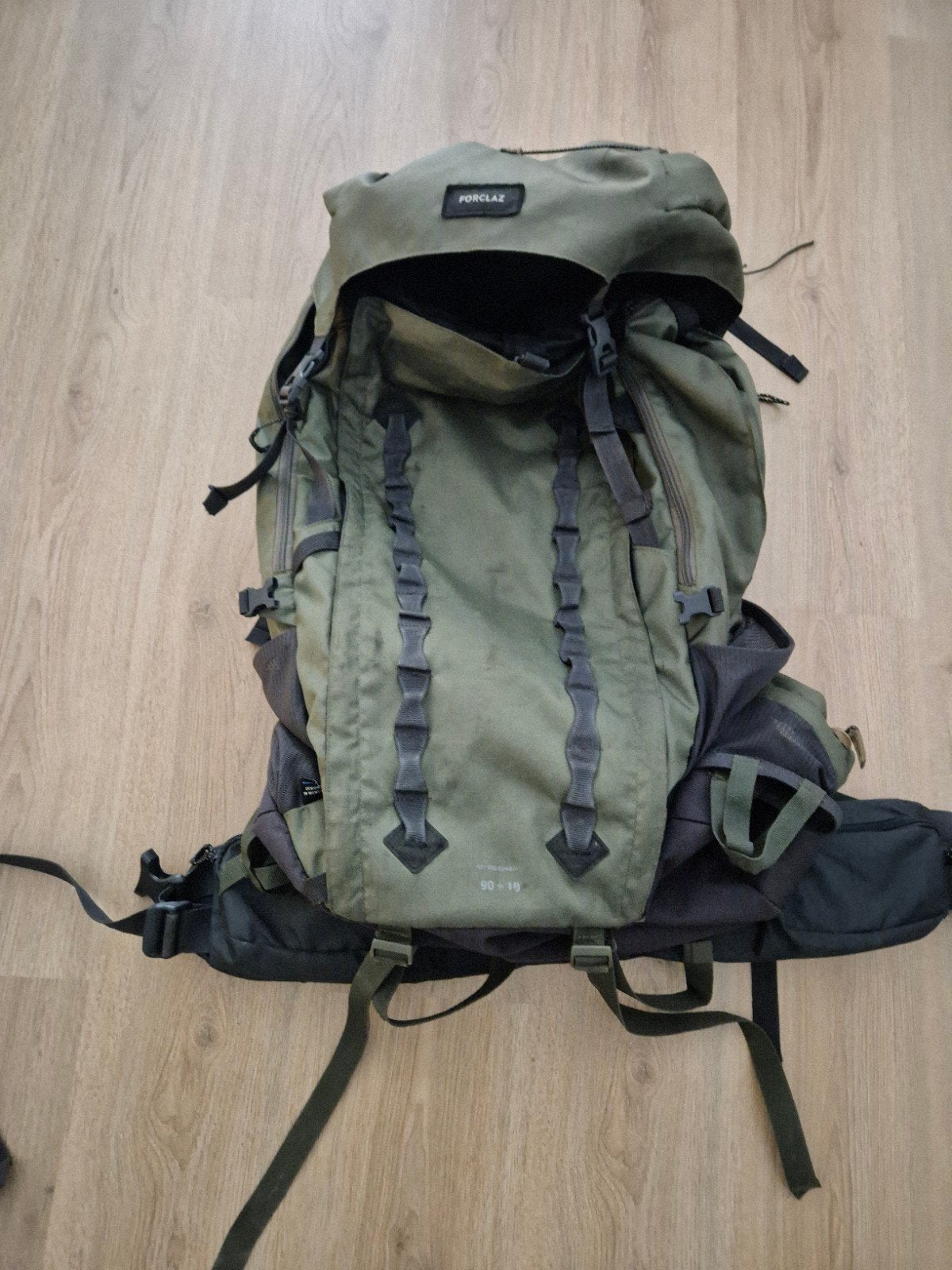 Grote Forclaz Trekking Rugzak 90+10L - Groen, Sieraden, Tassen en Uiterlijk, Tassen | Rugtassen, Overige merken, 40 cm of meer