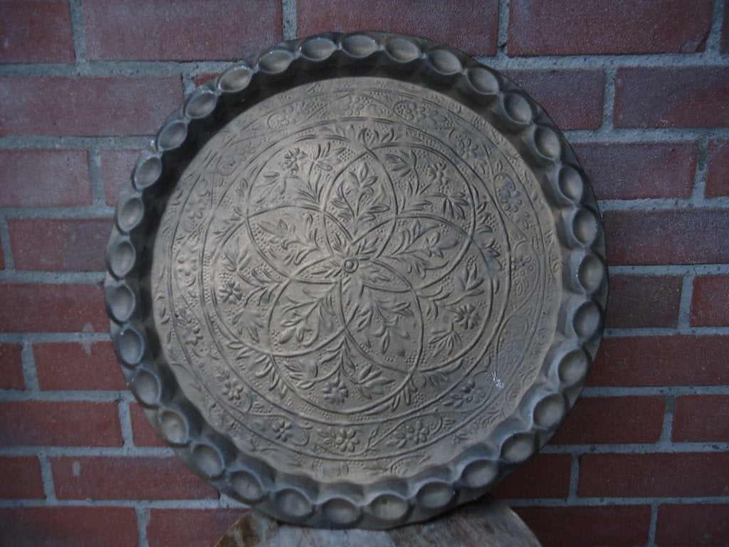 Decoratief oriëntaals metalen dienblad - High tea - Schaal, Ophalen of Verzenden