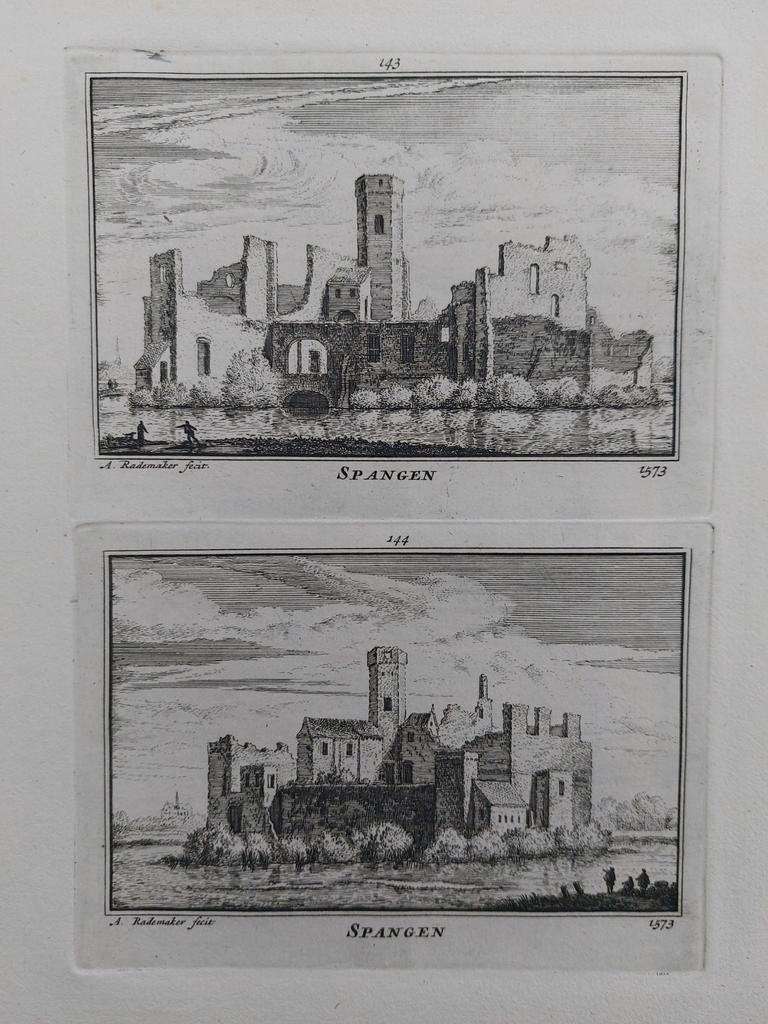 143-144 / Spangen Rotterdam Gravure van A. Rademaker, Antiek en Kunst, Ophalen of Verzenden