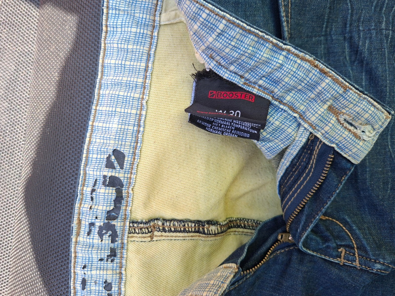 Booster Kevlar Motor Jeans met Kniebeschermers Maat 30, Ophalen of Verzenden