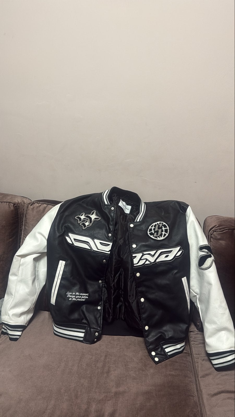 Bershka Varsity Jacket - Zwart/Wit - Maat XL, Ophalen of Verzenden, Zo goed als nieuw, Maat 56/58 (XL), Zwart