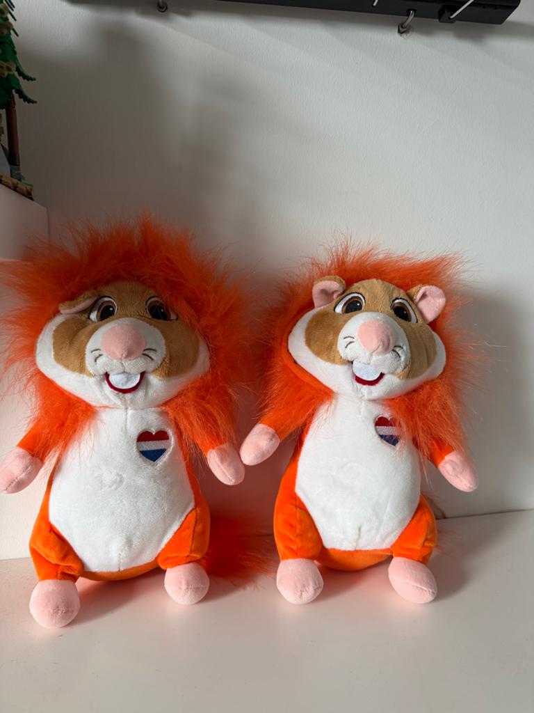 2x Oranje Hamster AH Knuffel met Nederlandse Vlag, Oranje, Overige merken, Overige karakters, Hamster