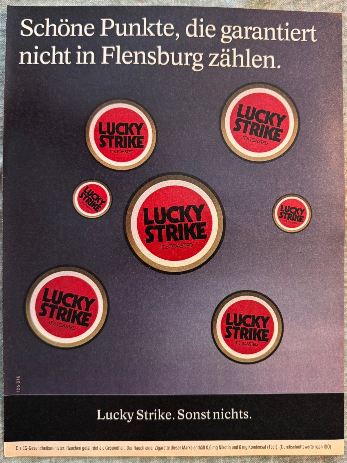 Advertentie Lucky Strike, Verzenden, 1980 tot heden, Buitenland, Knipsel(s)