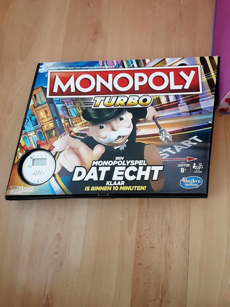 Monopoly Turbo, jong en oud, Een of twee spelers, Ophalen, Zo goed als nieuw, Hasbro Gaming