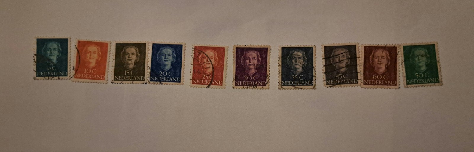 Nederlandse postzegels Koningin Wilhelmina (1940-1945), Ophalen of Verzenden, Na 1940, Gestempeld