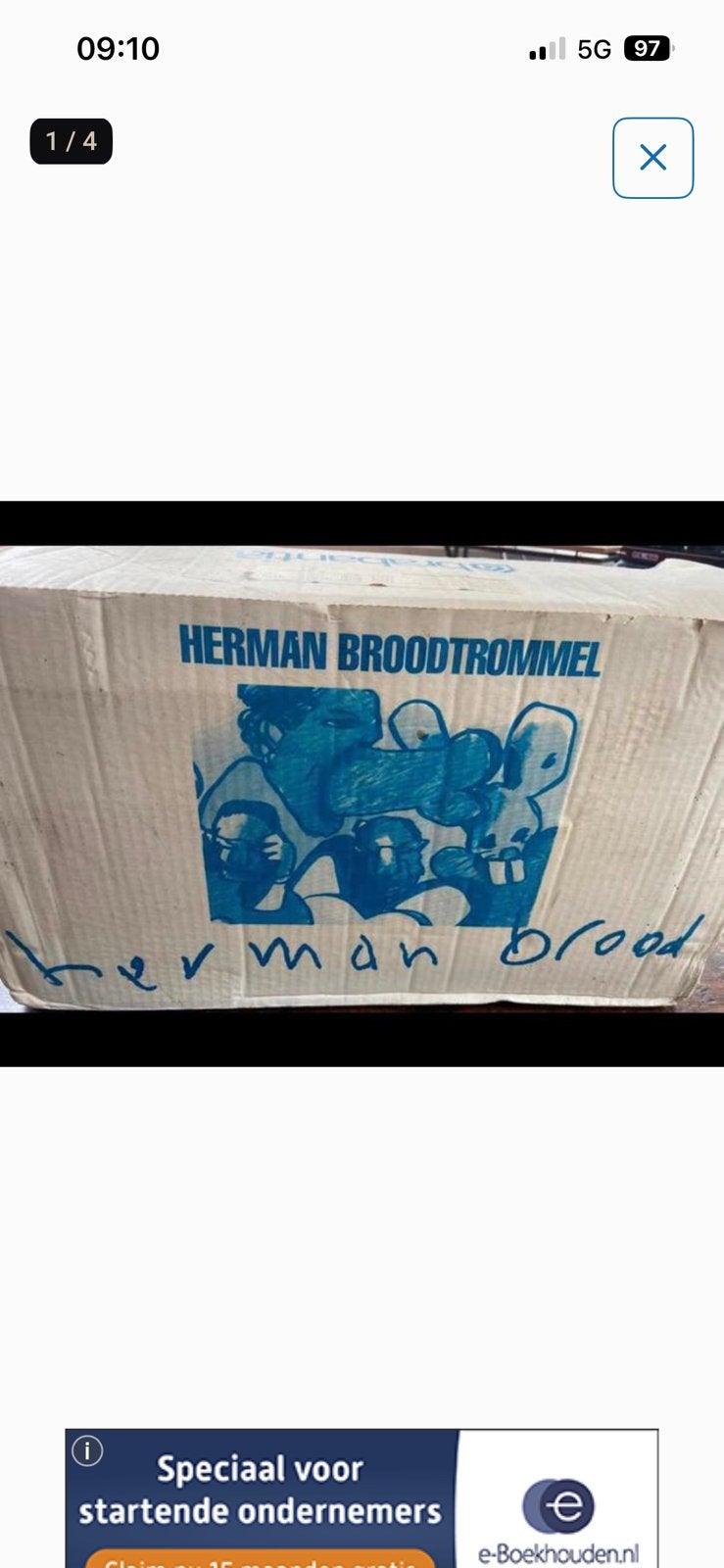 Originele Herman Brood trommel, Blauw, Nieuw, Ophalen of Verzenden, Metaal