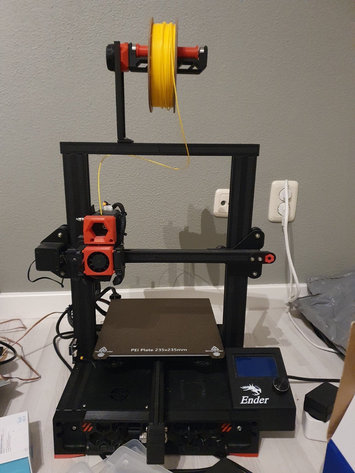 Gemodificeerde Ender 3 - Direct Drive, CR-Touch, PEI Plate, Ophalen, Zo goed als nieuw, Filament, Ender 3 Creality