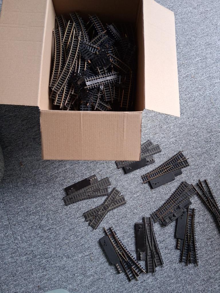 Ruim 160 rails en wissels Fleischmann HO, Gebruikt, Gelijkstroom, Fleischmann, Rails