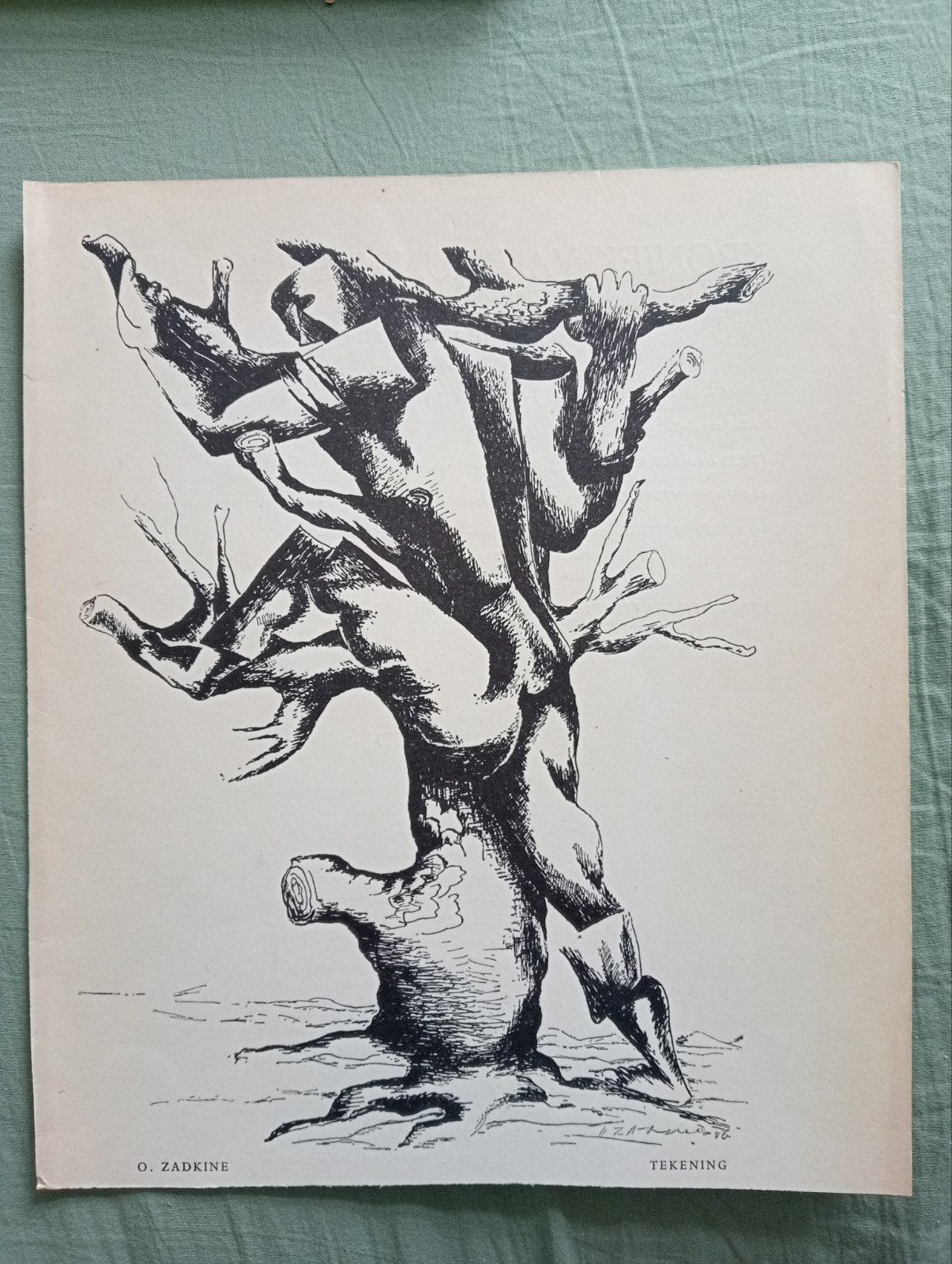 Ossip Zadkine lithografie jaren 40-50, Ophalen of Verzenden