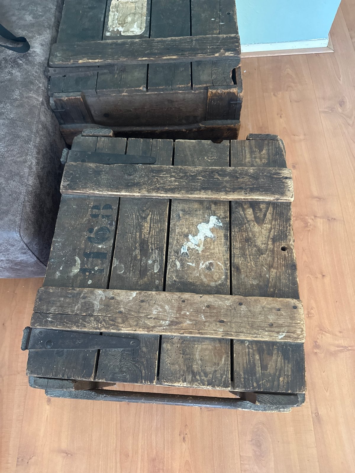 Vintage houten kisten - Banket & Suikerwerkfabriek, Antiek en Kunst, Ophalen