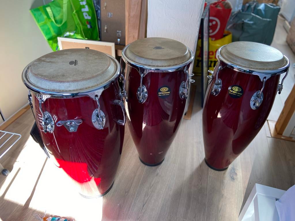 Set Supercussion Conga's + 2 stands, Muziek en Instrumenten, Ophalen, Gebruikt