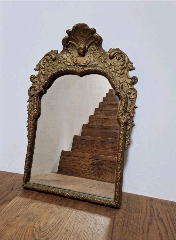 ANTIEKE BAROK ROCOCO SPIEGEL, Ophalen, Rechthoekig