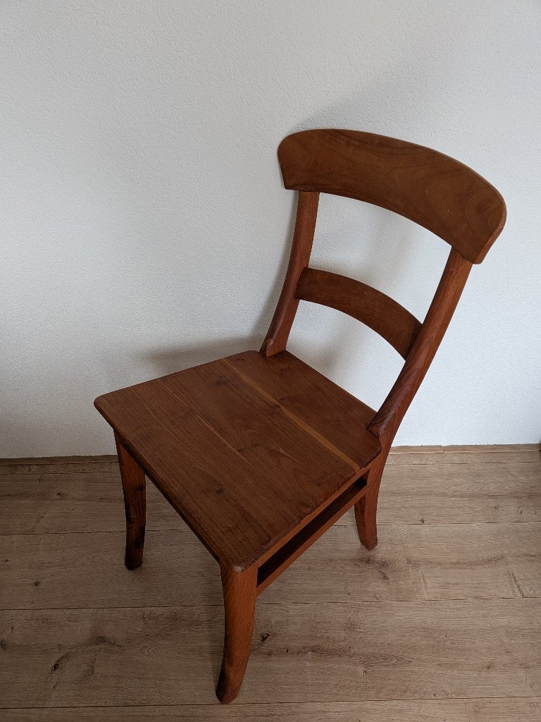 Vintage Deense Teak Eetkamerstoel Jaren 60 Mid-Century, Ophalen, Gebruikt, Bruin, Mid-Century