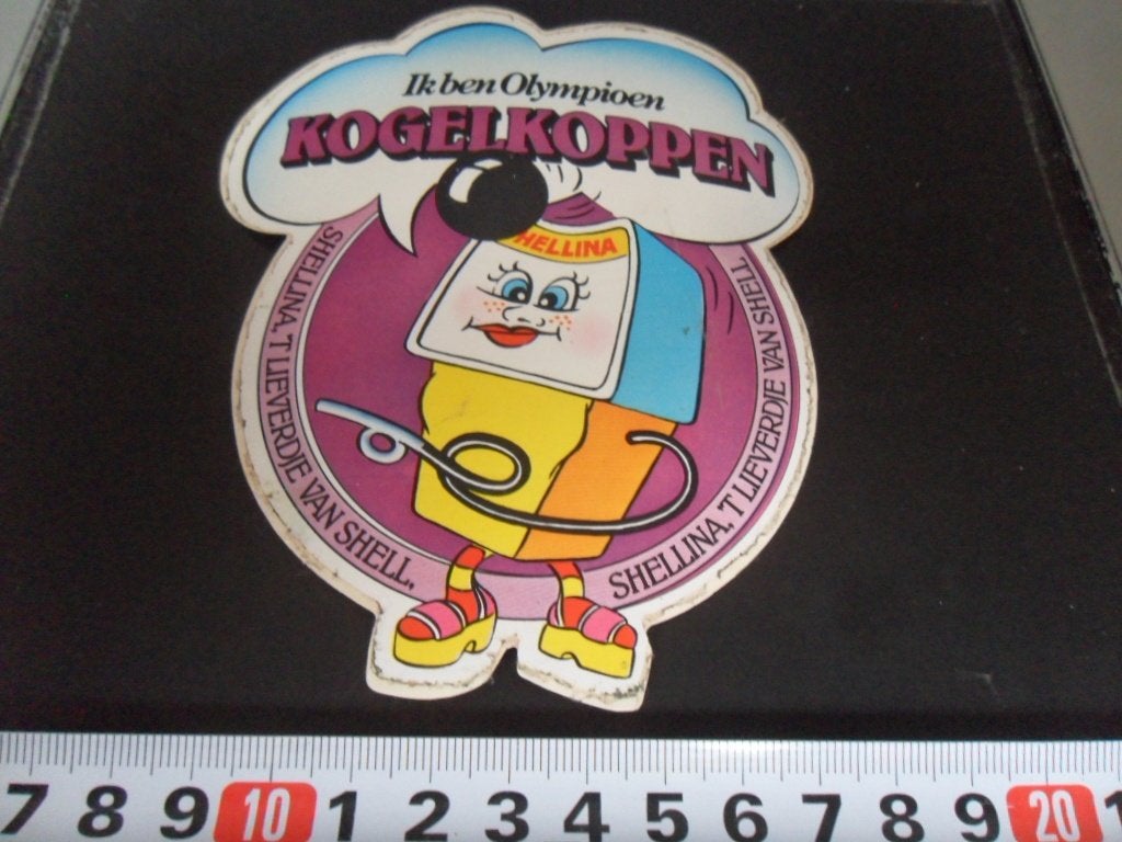 sticker shell shellina strip olympioen KOGELKOPPEN, Verzamelen, Ophalen of Verzenden, Zo goed als nieuw