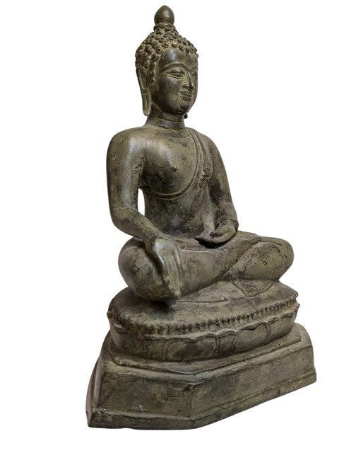 bronzen Shakyamuni Boeddha – Birma – 18e/19e eeuw – 020, Gebruikt, 37 cm, Ophalen of Verzenden, Overige materialen