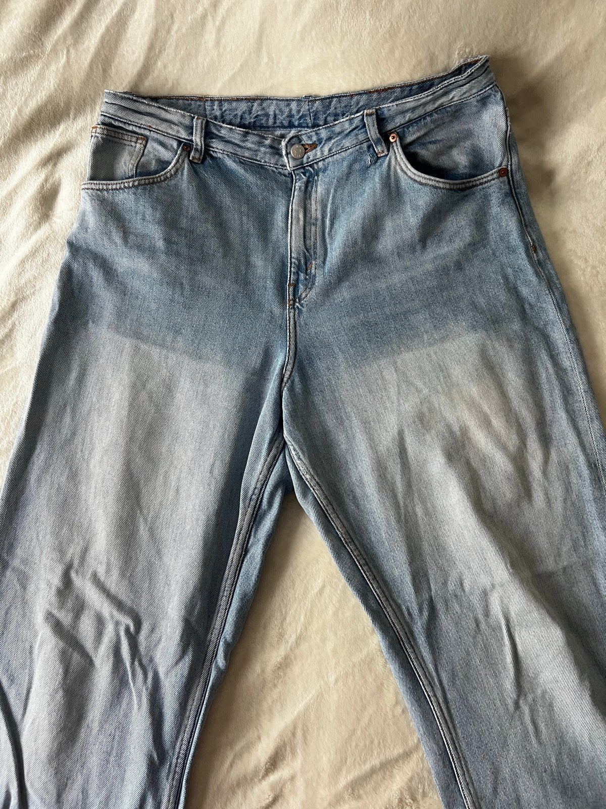 Monki oversized Spijkerbroek - Maat 36/32, Ophalen of Verzenden, Gedragen, Blauw, W33 - W36 (confectie 42/44)