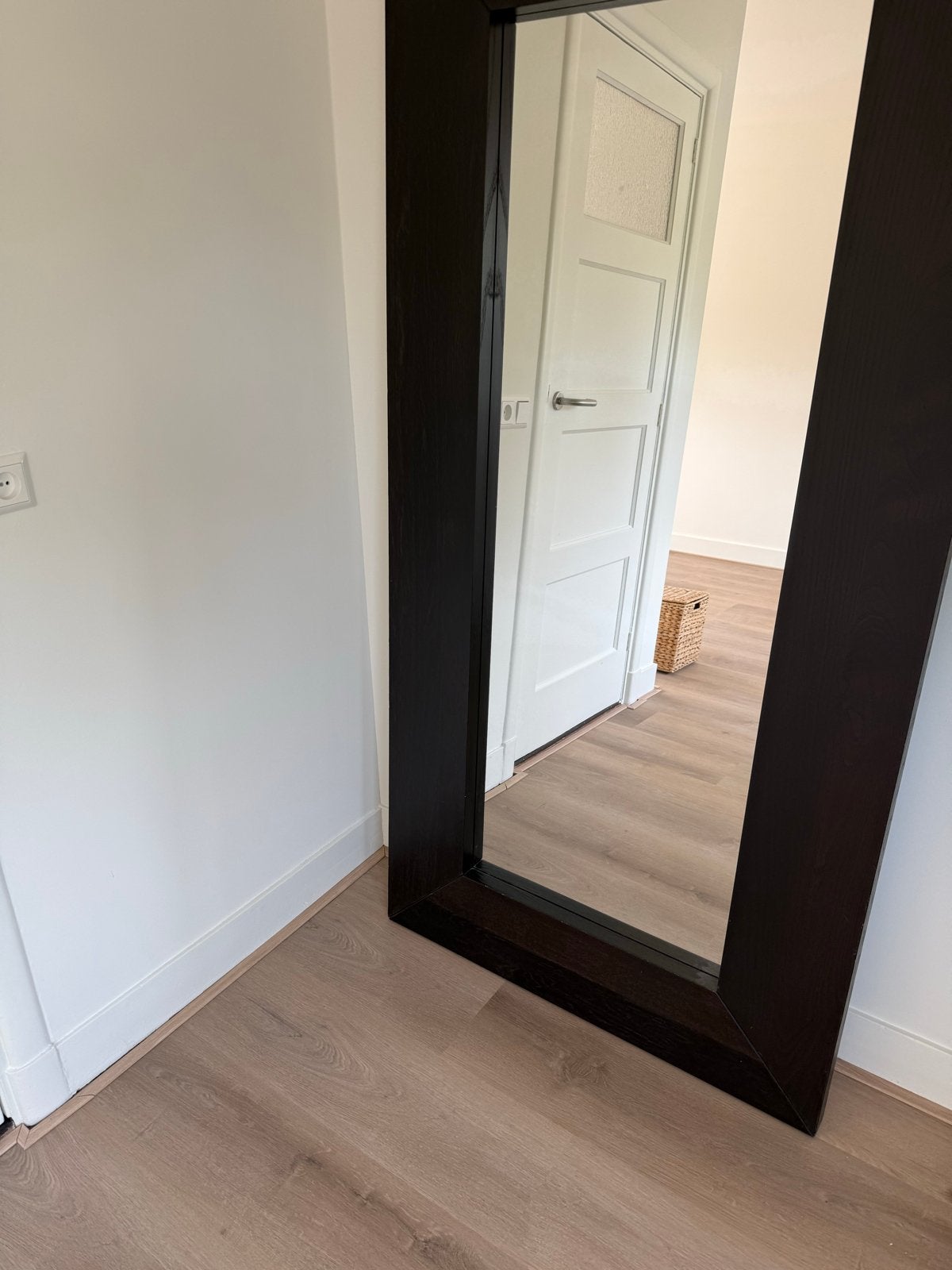 IKEA Mongstad passpiegel - Donkerbruin (190x94 cm), Huis en Inrichting, Ophalen, Zo goed als nieuw, 75 tot 100 cm, 150 tot 200 cm