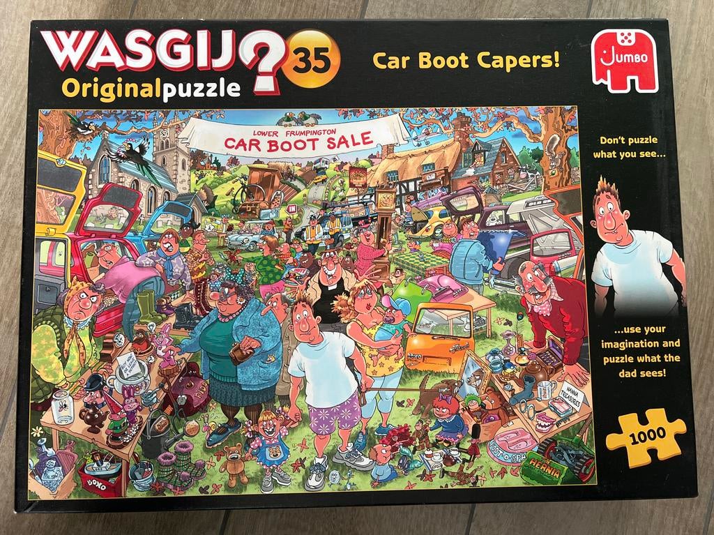 Ruilen: Wasgij 35: Car Boot Capers! 1000 stukjes, Ophalen, 500 t/m 1500 stukjes, Gebruikt, Legpuzzel