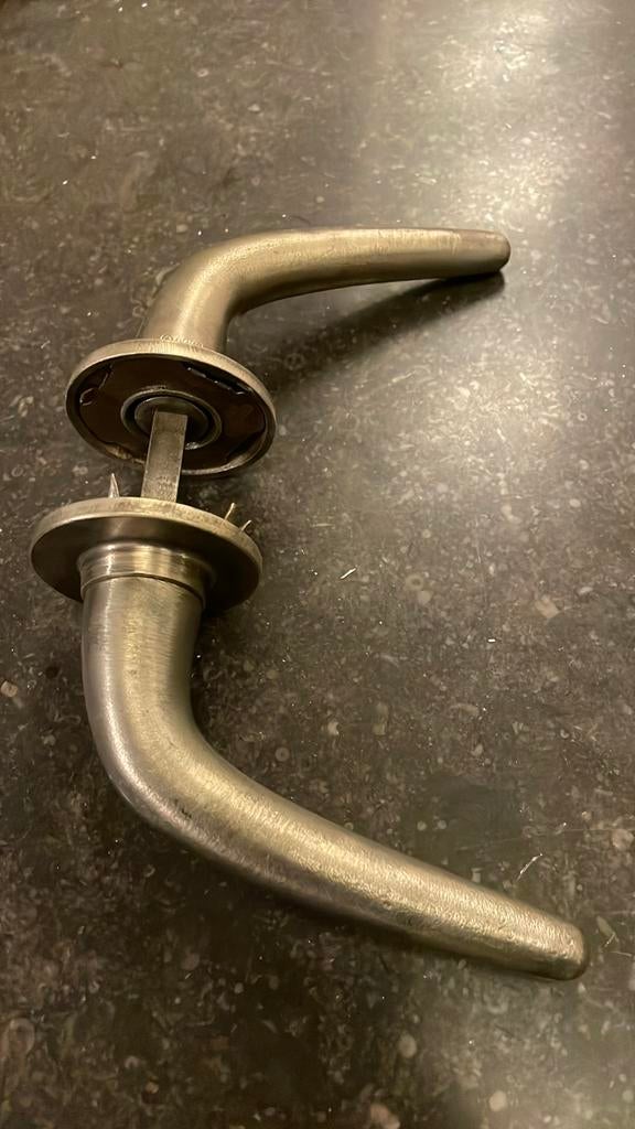 1x Deurklink Wehag nikkel ANTIEK 1930 Dudok/BAUHAUS Deurkruk, Ophalen of Verzenden