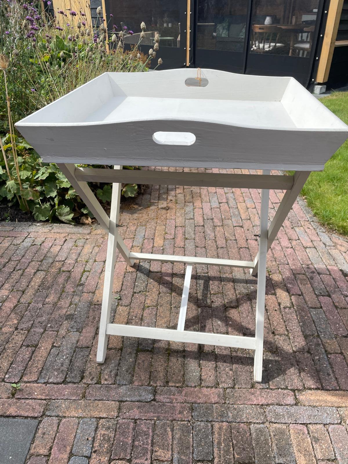 Bijzet tafeltje, Ophalen, Vierkant, Hout, Landelijk