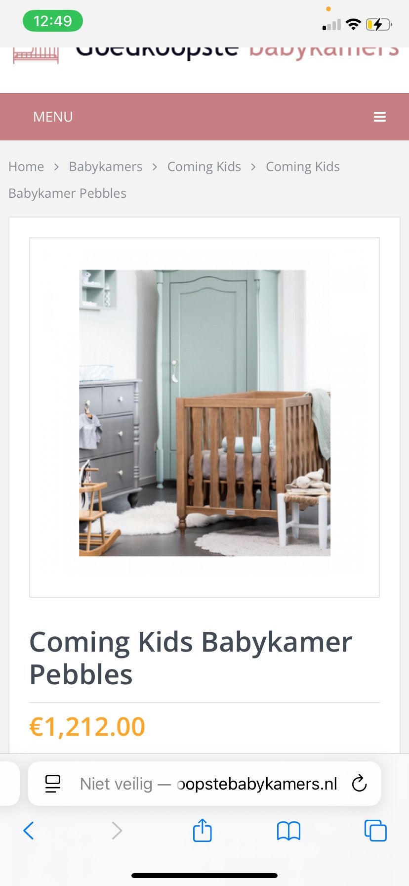Coming Kids Babykamer Pebbles - Complete set, Kinderen en Baby's, Kinderkamer | Complete kinderkamers, Ophalen, Zo goed als nieuw