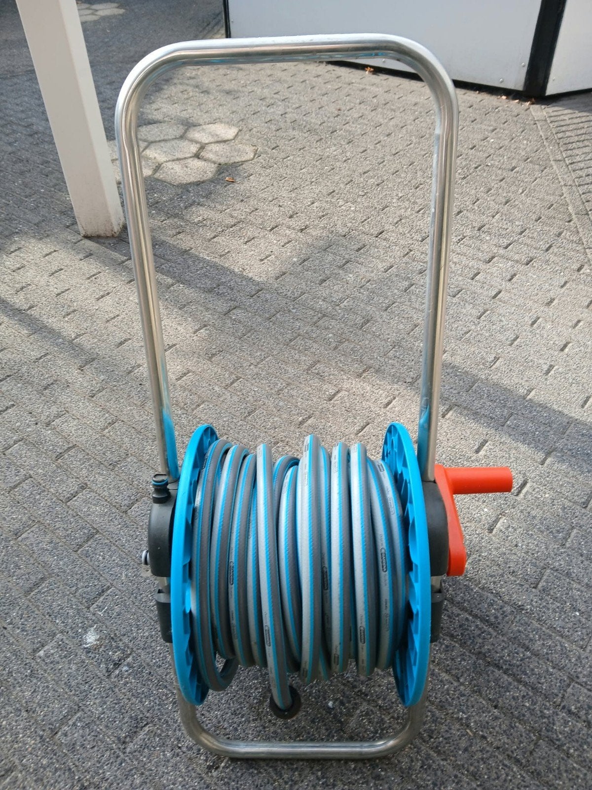 Gardena Classic Tuinslanghaspel met 15 m. slang 13mm (1/2"), Tuin en Terras, Ophalen of Verzenden, Gebruikt, Tuinslanghaspel