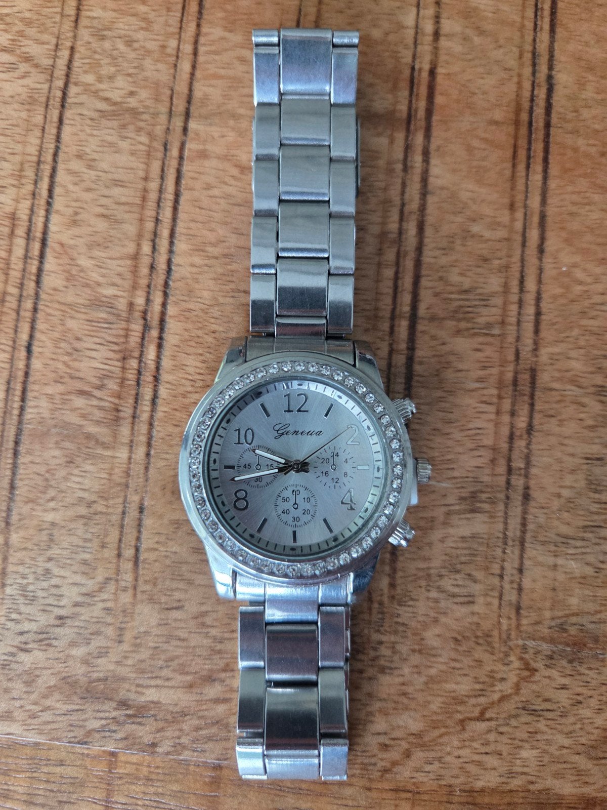 Geneva Dames Polshorloge met Strass en Stalen Band, Sieraden, Tassen en Uiterlijk, Horloges | Dames, Overige merken, Overige materialen