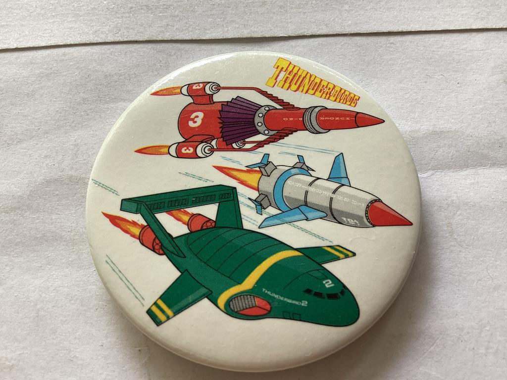 Vintage Thunderbirds Button/Speldje - Thunderbird 2 & 3, Verzamelen, Ophalen of Verzenden, Gebruikt, Transport, Button