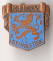 KNGV gymnastiek vintage broche emaille, Verzenden, Zo goed als nieuw, Transport