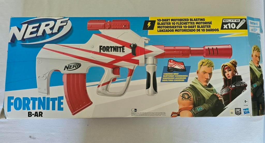 NERF Fortnite B-AR gemotoriseerde blaster, Ophalen of Verzenden, Zo goed als nieuw