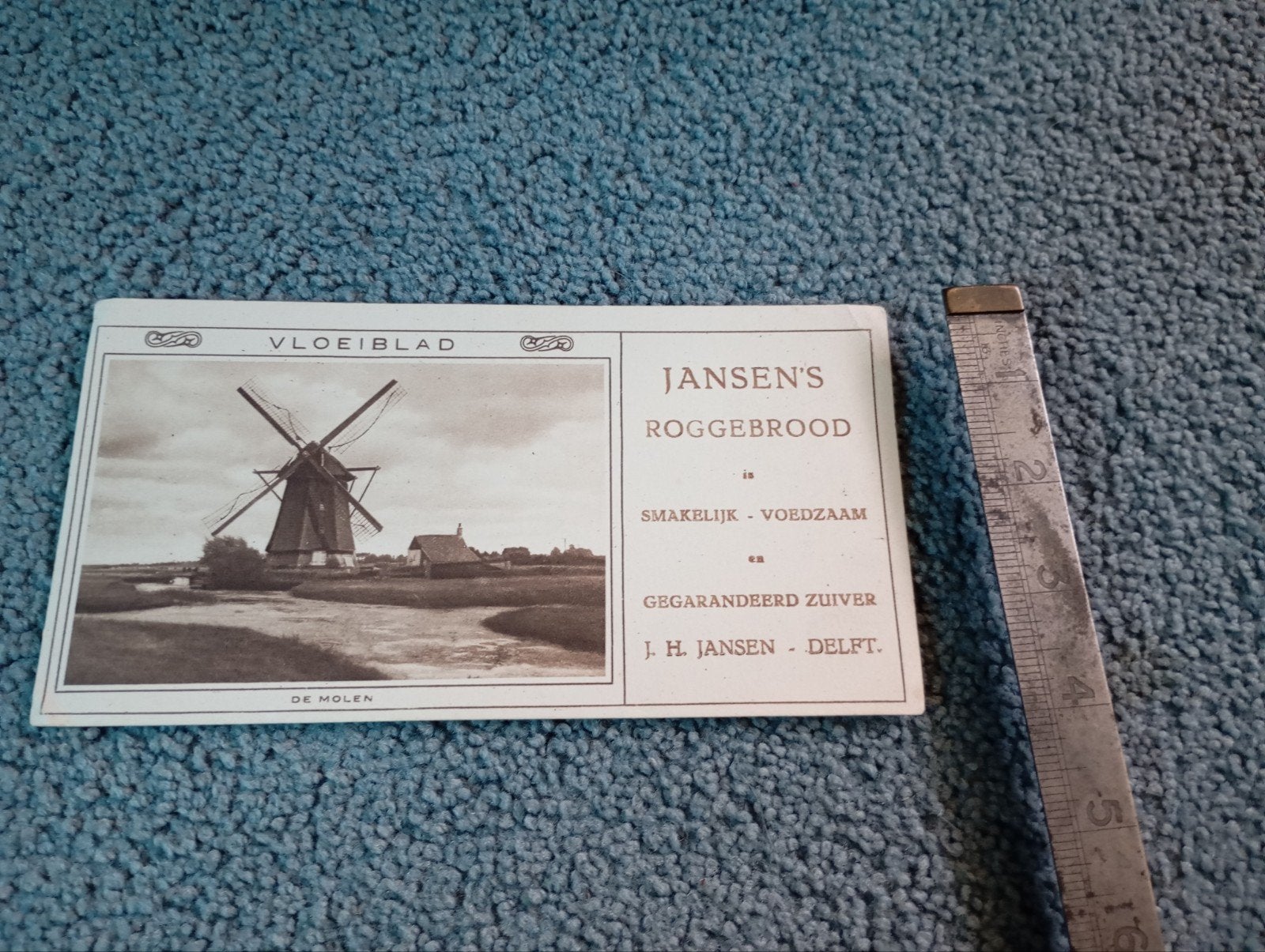 Vintage Vloeiblad Roggebrood Jansen's Delft 1925, Verzamelen, Ophalen of Verzenden, Zo goed als nieuw