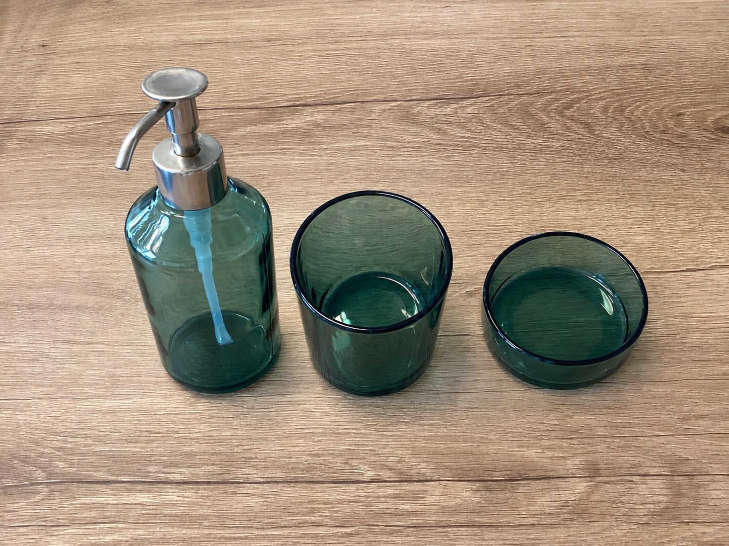 IKEA SKISSEN 3-delige badkamerset - Zeegroen, IKEA, Nieuw, Groen, Zeepdispenser/zeepbakje