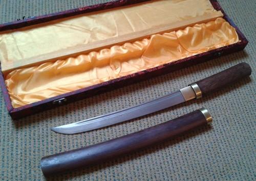 Damast staal japans tanto mes, sabel, zwaard, sabel, Verzamelen, Ophalen of Verzenden, Overige soorten, Azië, Mes of Dolk