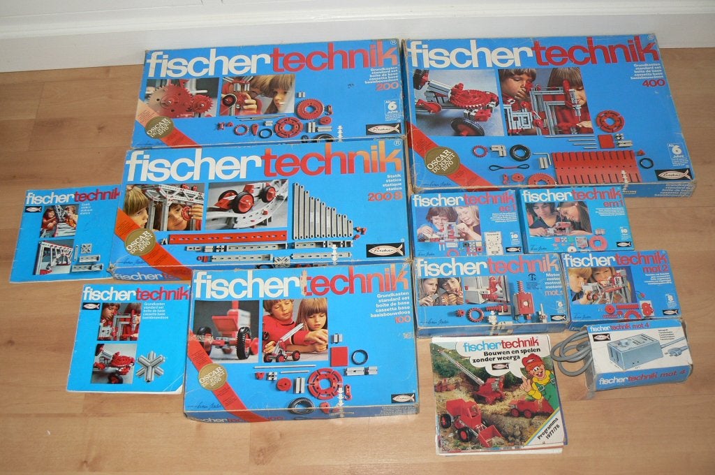 Verzameling van 9 vintage Fischertechnik bouwdozen jaren '70, Kinderen en Baby's, Speelgoed | Bouwstenen, Ophalen of Verzenden