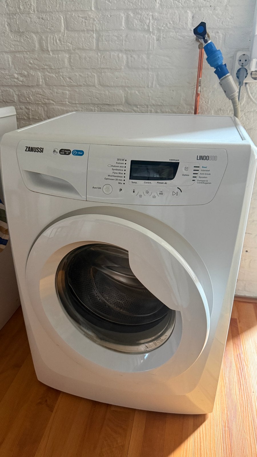 Zanussi Lindo 500 Wasmachine - 8kg, 1600rpm, Witgoed en Apparatuur, Wasmachines, Ophalen, Gebruikt, 8 tot 10 kg, 1600 toeren of meer