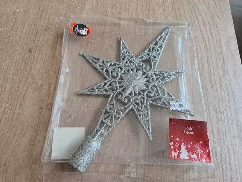 Zilverkleurige ster piek h, Diversen, Kerst, Evora, Onbekend, Nieuw, Ophalen of Verzenden